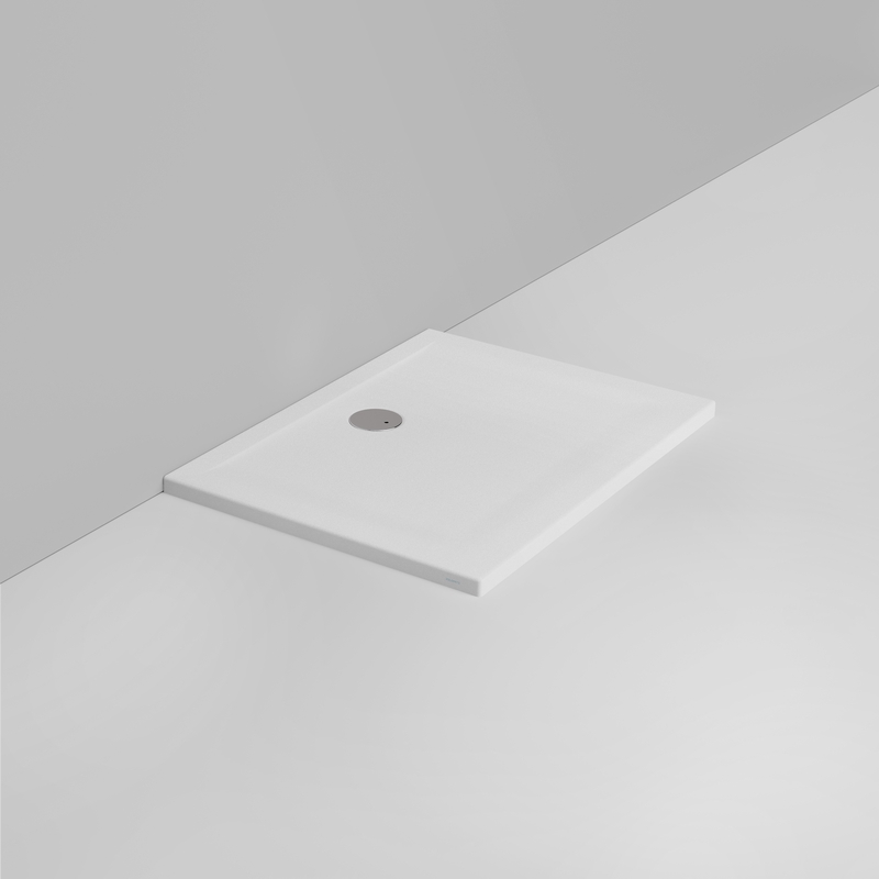 Ceramica Dolomite Receveur de douche rectangulaire bonde vers le mur H4 100×75 – Squash - Blanc mat antidérapant