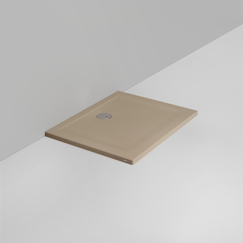 Ceramica Dolomite Rectangular shower Tray waste towards wall H4 100×75 – Squash - Matt natural beige anti-slip