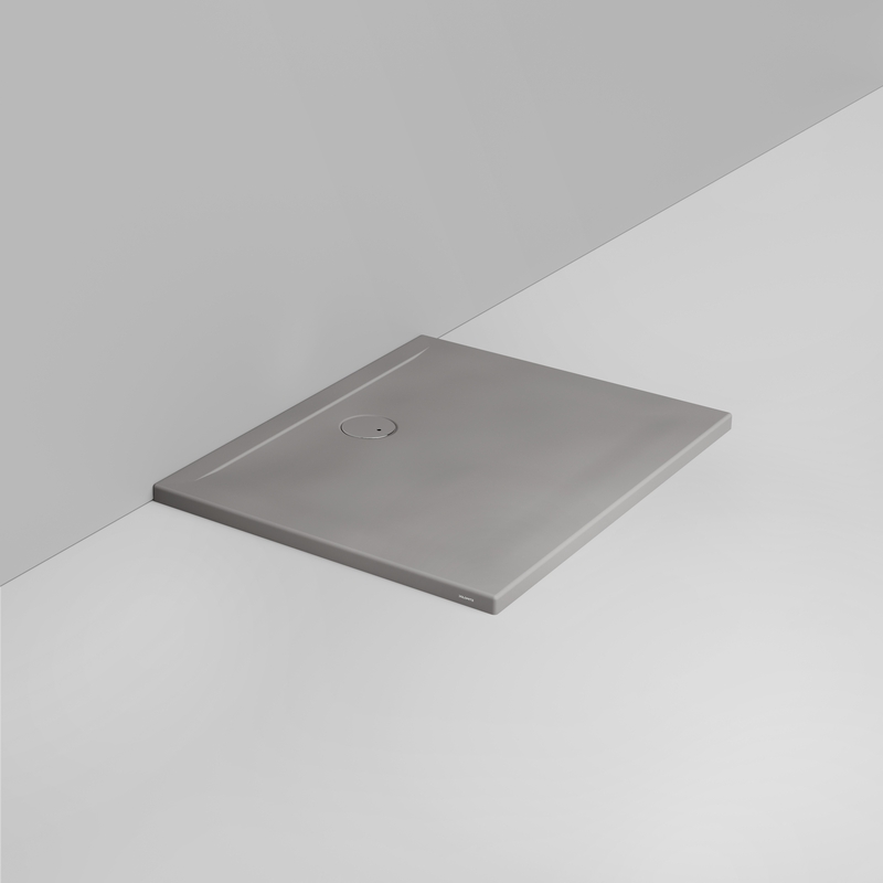 Ceramica Dolomite Rectangular shower Tray waste towards wall H4 100×80 – Squash - Matt concrete grey