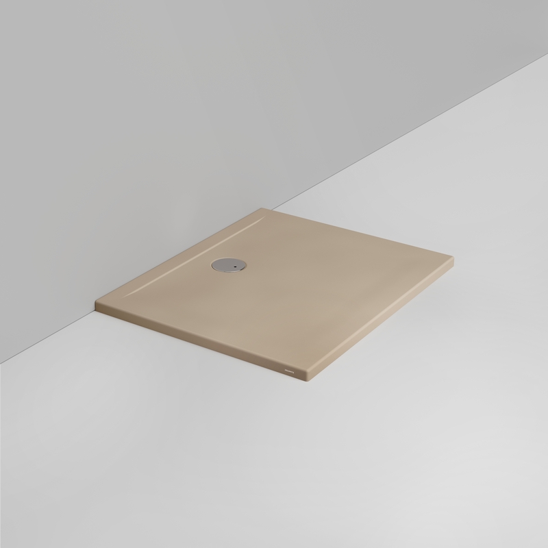 Ceramica Dolomite Rectangular shower Tray waste towards wall H4 100×80 – Squash - Matt natural beige