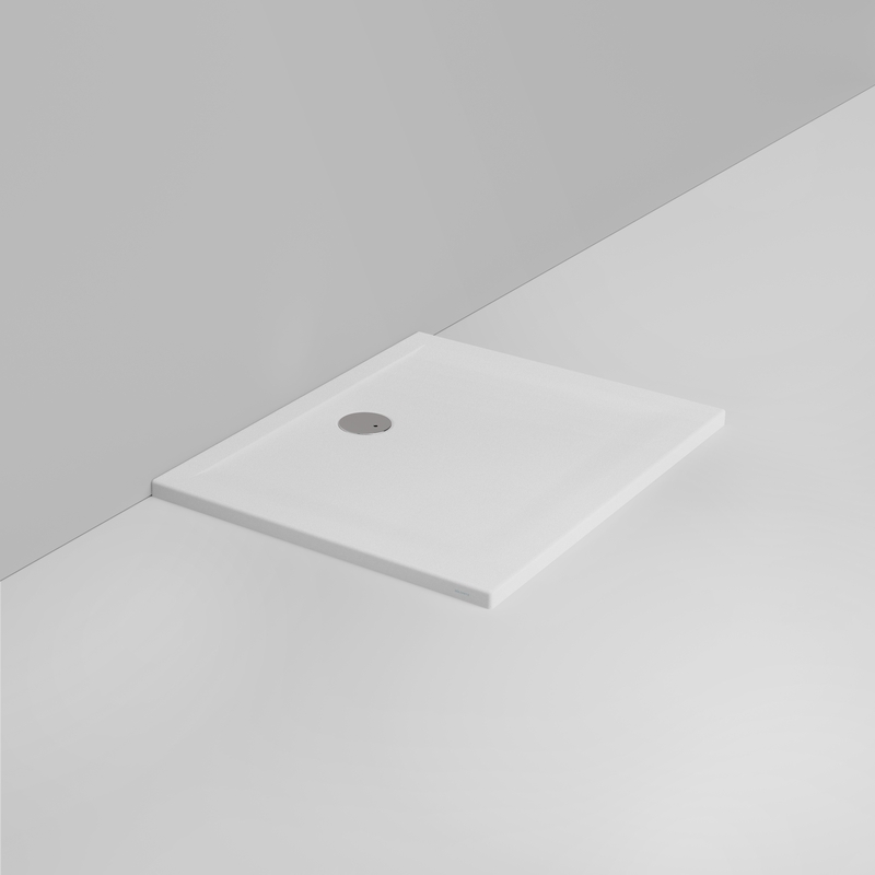 Ceramica Dolomite Receveur de douche rectangulaire bonde vers le mur H4 100×80 – Squash - Blanc mat antidérapant