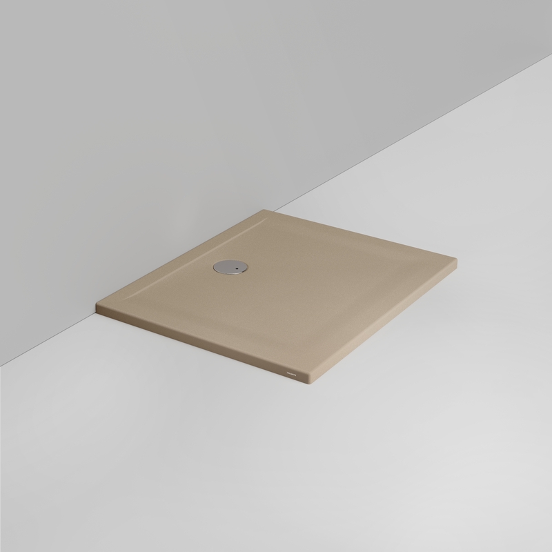 Ceramica Dolomite Rectangular shower Tray waste towards wall H4 100×80 – Squash - Matt natural beige anti-slip