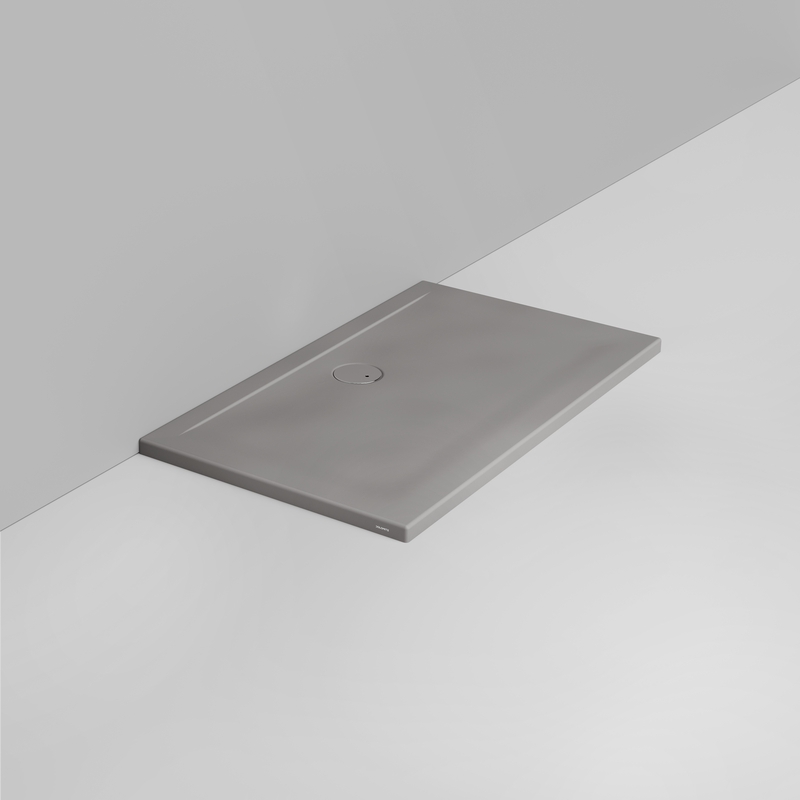 Ceramica Dolomite Rectangular shower Tray waste towards wall H4 120×70 – Squash - Matt concrete grey