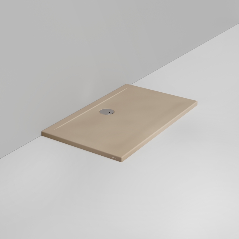 Ceramica Dolomite Rectangular shower Tray waste towards wall H4 120×70 – Squash - Matt natural beige