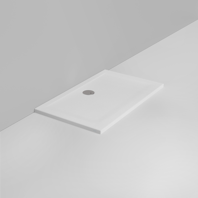 Ceramica Dolomite Receveur de douche rectangulaire bonde vers le mur H4 120×70 – Squash - Blanc mat antidérapant