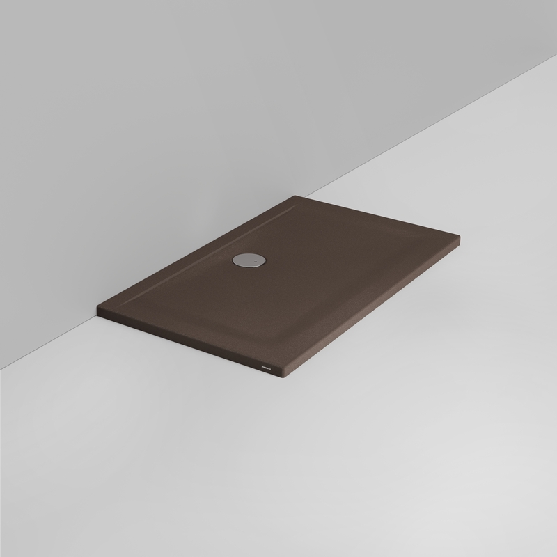 Ceramica Dolomite Rectangular shower Tray waste towards wall H4 120×70 – Squash - Matt alpine brown anti-slip