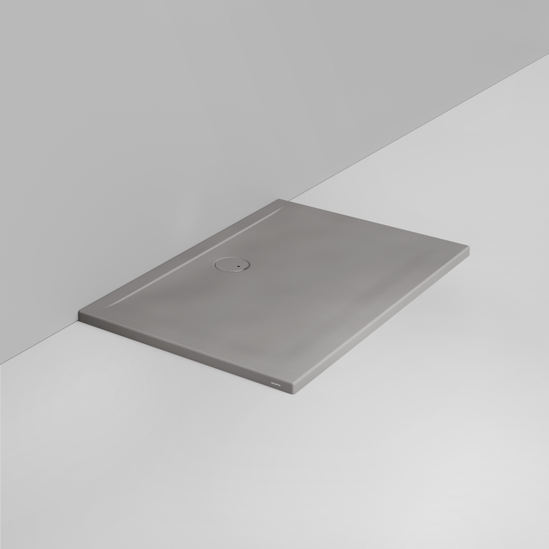 Ceramica Dolomite Rectangular shower Tray waste towards wall H4 120×80 – Squash - Matt concrete grey
