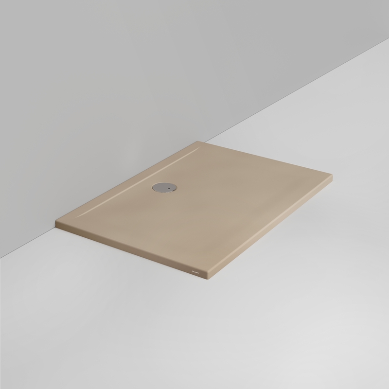 Ceramica Dolomite Rectangular shower Tray waste towards wall H4 120×80 – Squash - Matt natural beige