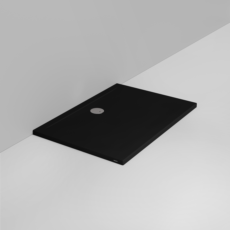 Ceramica Dolomite Rectangular shower Tray waste towards wall H4 120×80 – Squash - Matt black