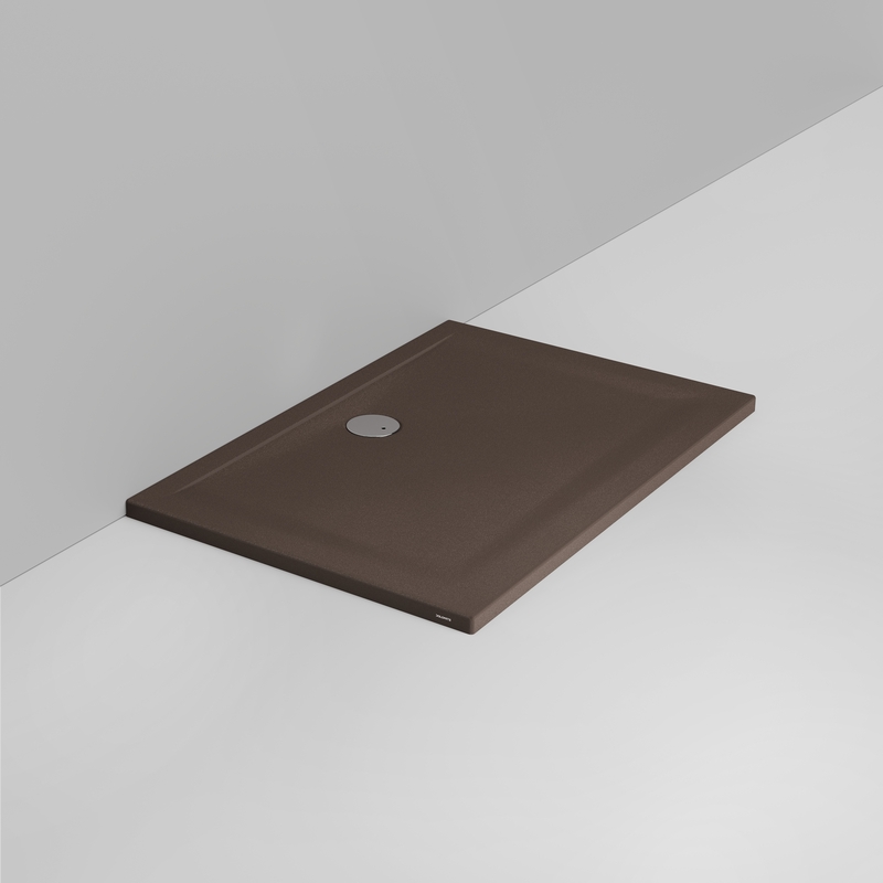Ceramica Dolomite Rectangular shower Tray waste towards wall H4 120×80 – Squash - Matt alpine brown anti-slip