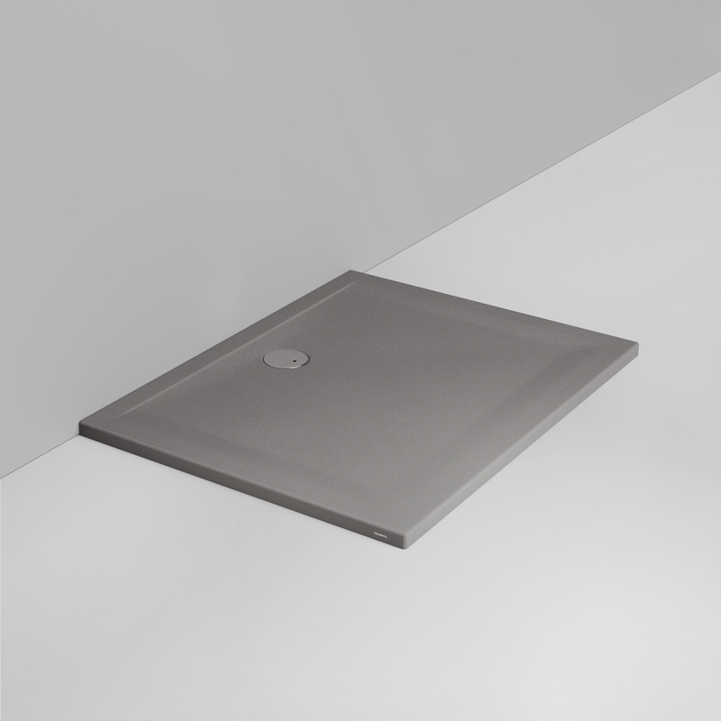 Ceramica Dolomite Rectangular shower Tray waste towards wall H4 120×90 – Squash - Matt concrete grey anti-slip