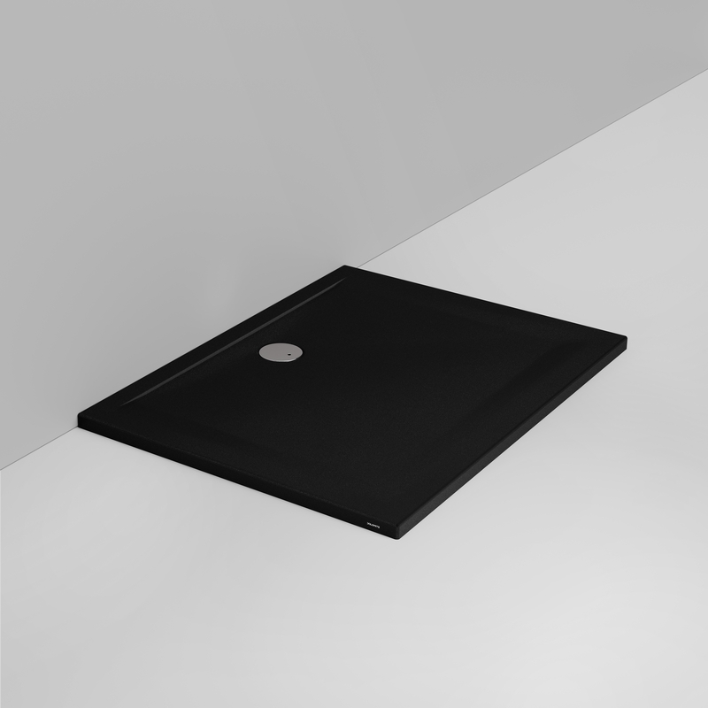 Ceramica Dolomite Rectangular shower Tray waste towards wall H4 120×90 – Squash - Matt black anti-slip