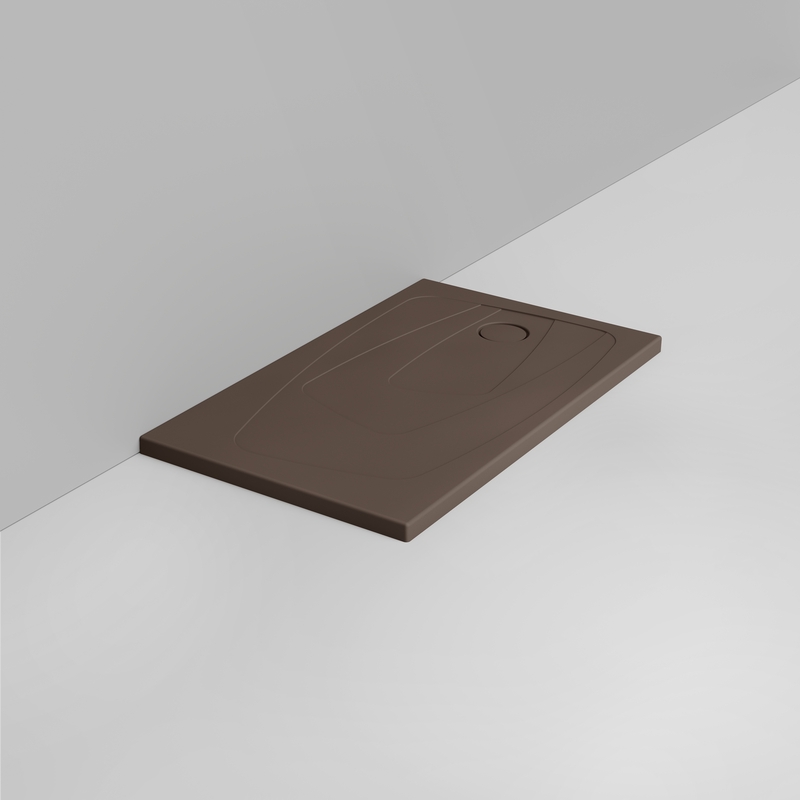 Ceramica Dolomite Piatto doccia rettangolare scarico destro H4 120×70 – Oltre - Marrone alpino opaco