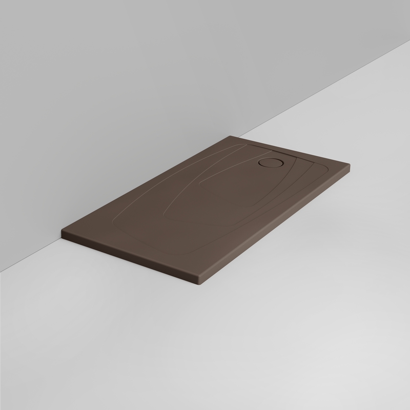 Ceramica Dolomite Rectangular shower Tray waste towards right H4 140×70 – Oltre - Matt alpine brown