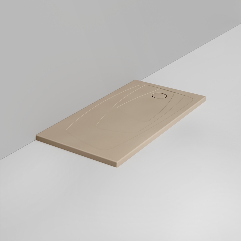 Ceramica Dolomite Rectangular shower Tray waste towards right H4 140×70 – Oltre - Matt natural beige