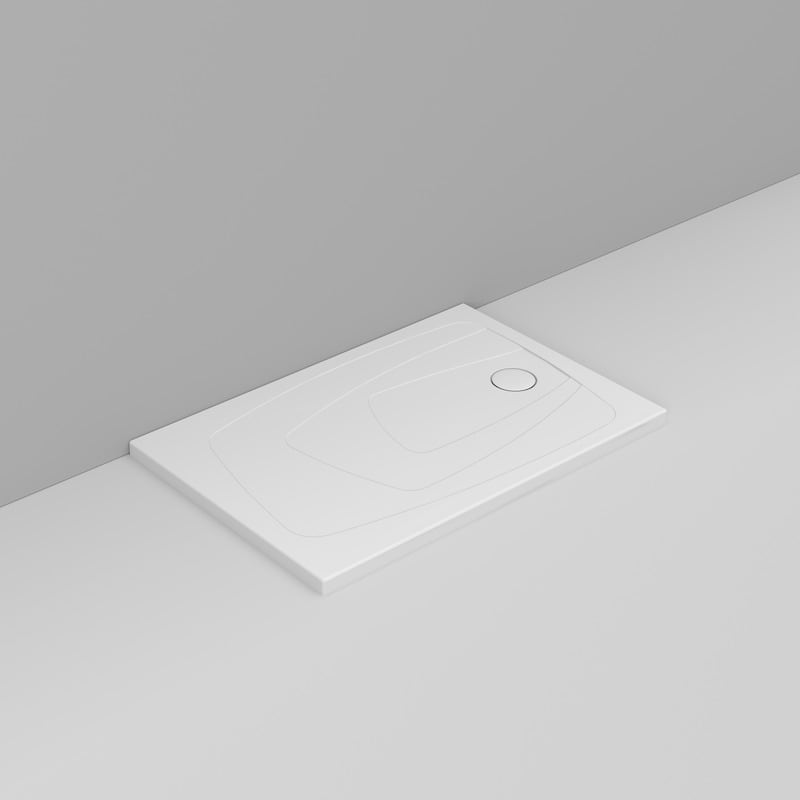 Ceramica Dolomite Rectangular shower Tray waste towards right H4 120×80 – Oltre - Matt White