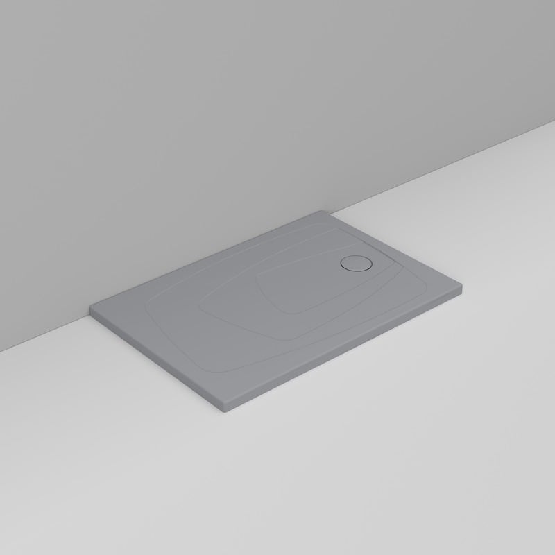 Ceramica Dolomite Rectangular shower Tray waste towards right H4 120×80 – Oltre - Concrete grey