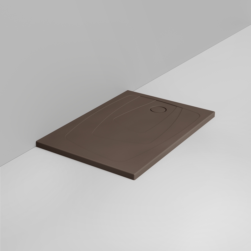 Ceramica Dolomite Piatto doccia rettangolare scarico destro H4 120×80 – Oltre - Marrone alpino opaco