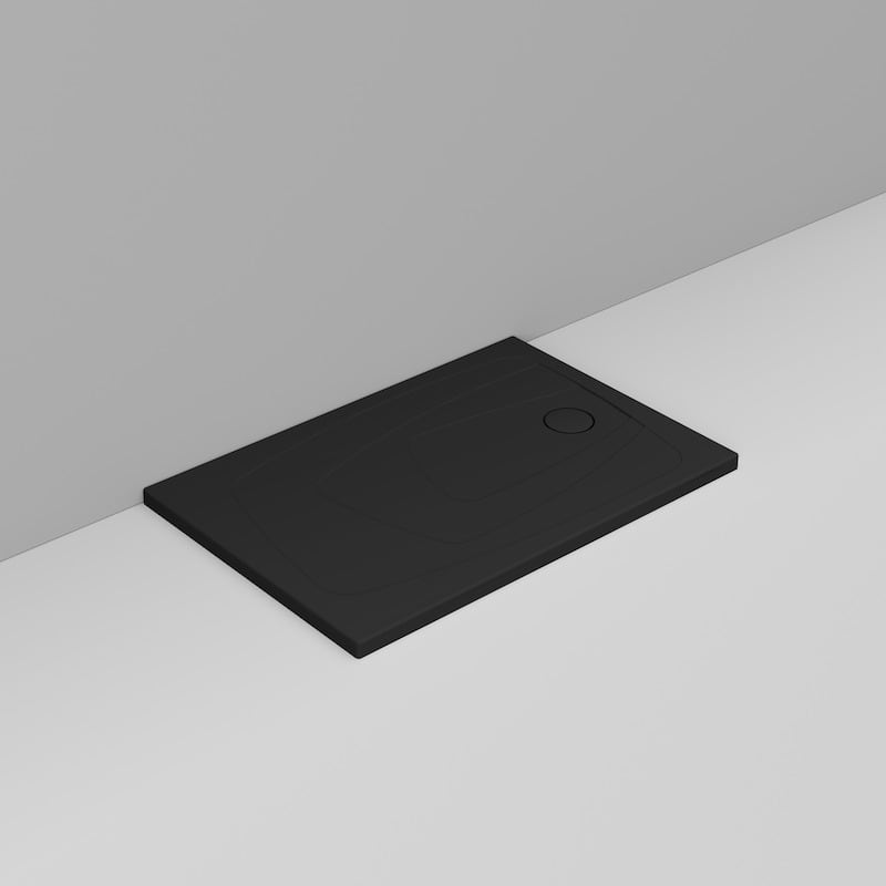 Ceramica Dolomite Rectangular shower Tray waste towards right H4 120×80 – Oltre - Matt black