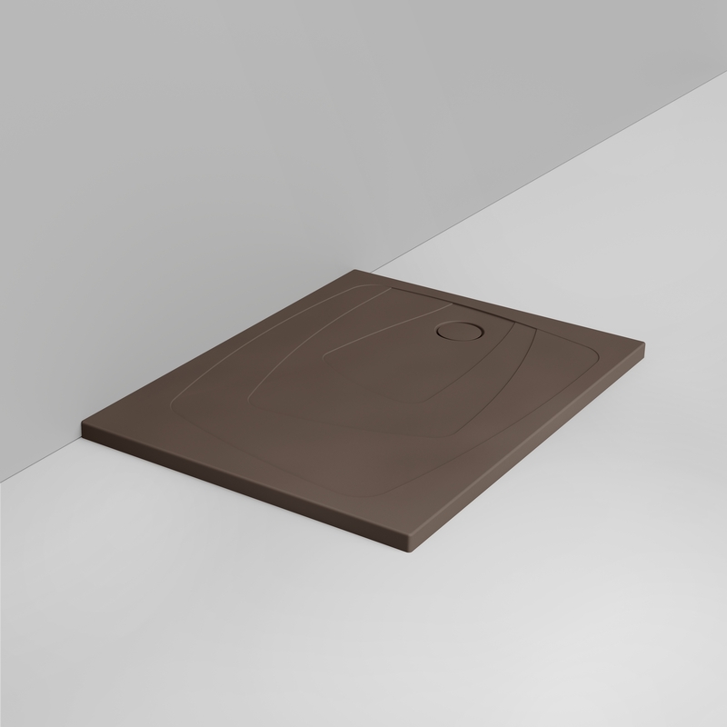 Ceramica Dolomite Piatto doccia rettangolare scarico destro H4 120×90 – Oltre - Marrone alpino opaco