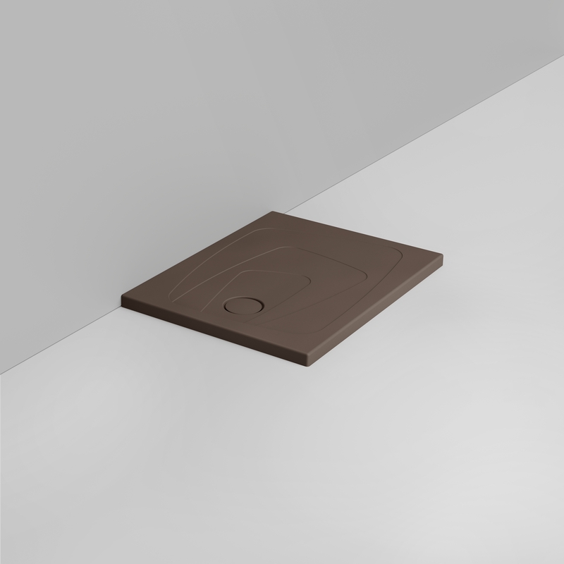 Ceramica Dolomite Rectangular shower Tray waste towards left H4 90×70 – Oltre - Matt alpine brown