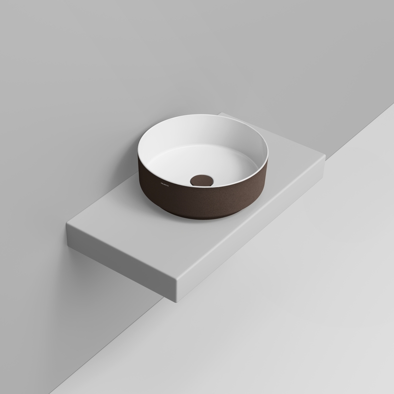 Ceramica Dolomite Vessel basin 44×44 – Noemi - Alpine Brown Texture
