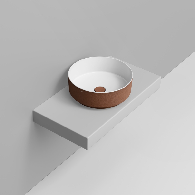 Ceramica Dolomite Vessel basin 44×44 – Noemi - Dark Copper Texture
