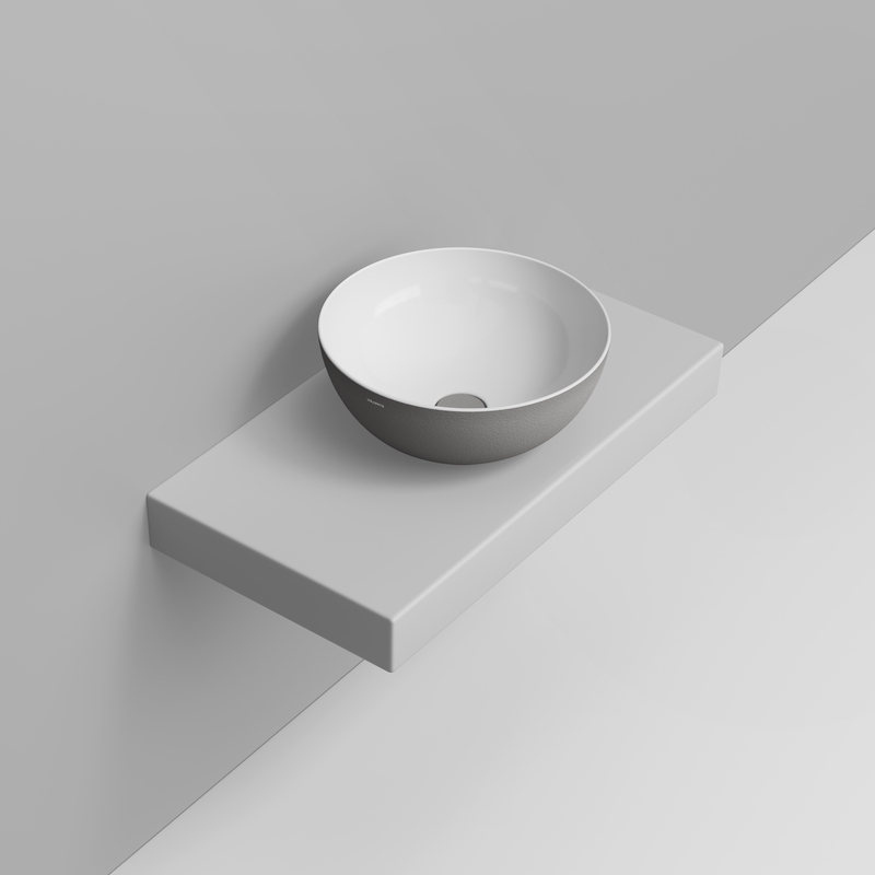 Ceramica Dolomite Vessel basin 44×44 – Noemi - Concrete Grey Texture