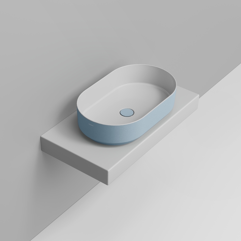 Ceramica Dolomite Vessel basin 60×36 – Noemi - Sky Blue Texture
