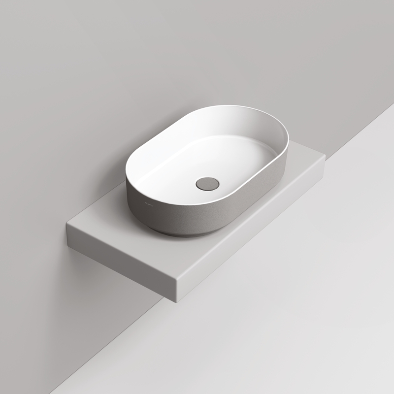 Ceramica Dolomite Vessel basin 60×36 – Noemi - Concrete Grey Texture