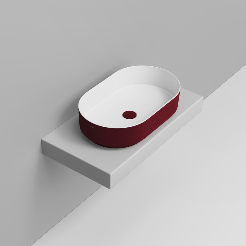 Ceramica Dolomite Vessel basin 60×36 – Noemi - Red Wine Texture