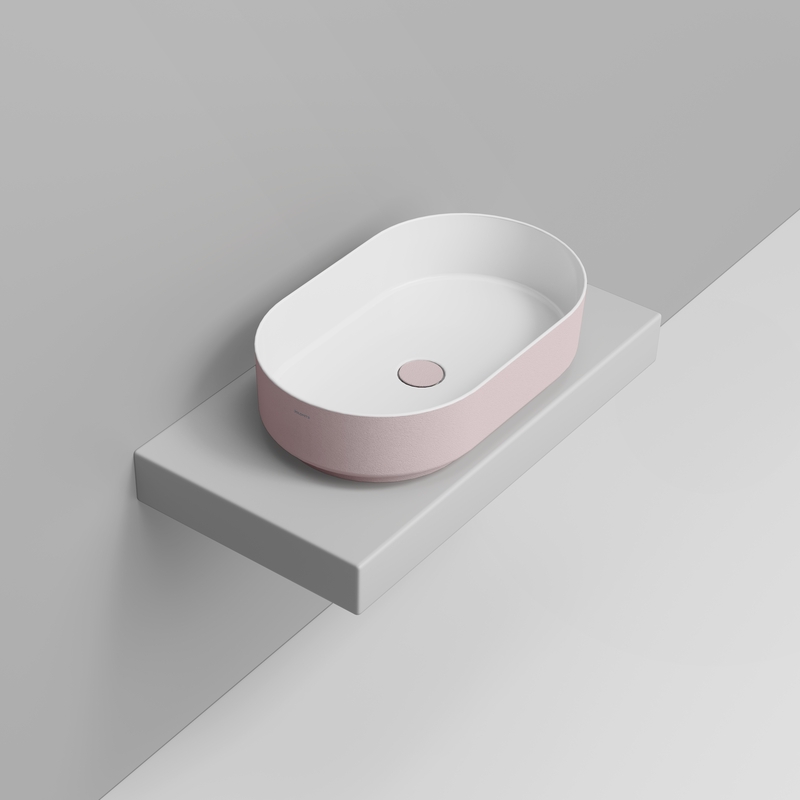 Ceramica Dolomite Vessel basin 60×36 – Noemi - Antique pink texture