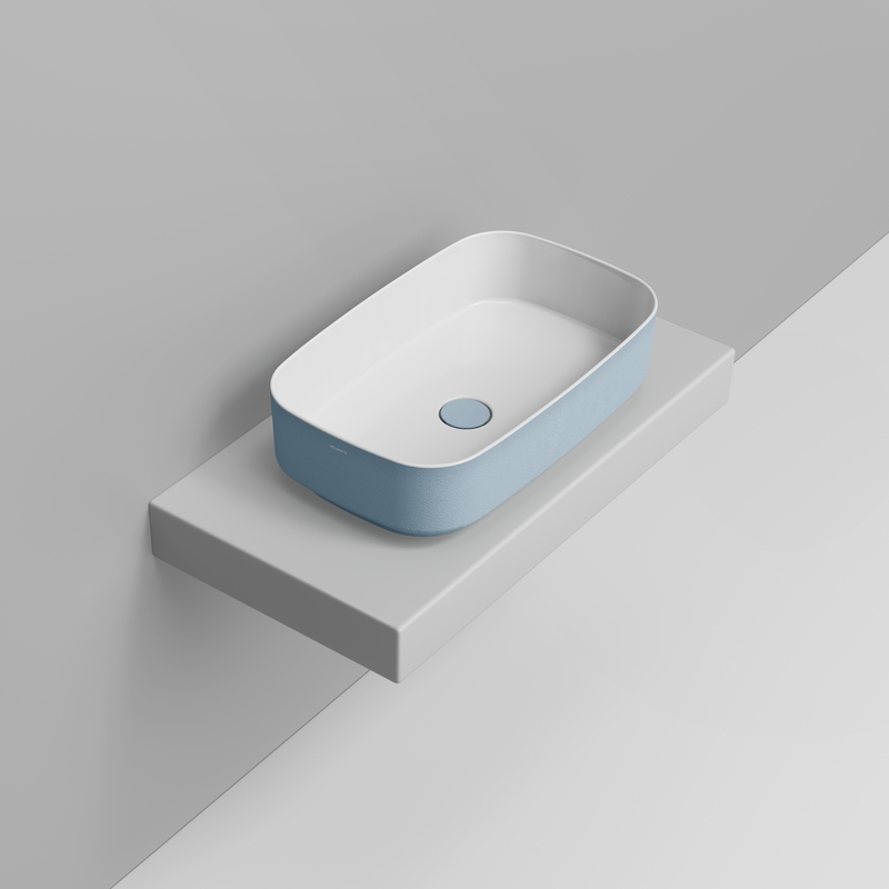 Ceramica Dolomite Vessel basin 62×38 – Noemi - Sky Blue Texture