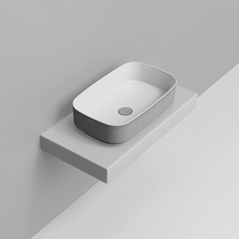Ceramica Dolomite Vessel basin 62×38 – Noemi - Concrete Grey Texture