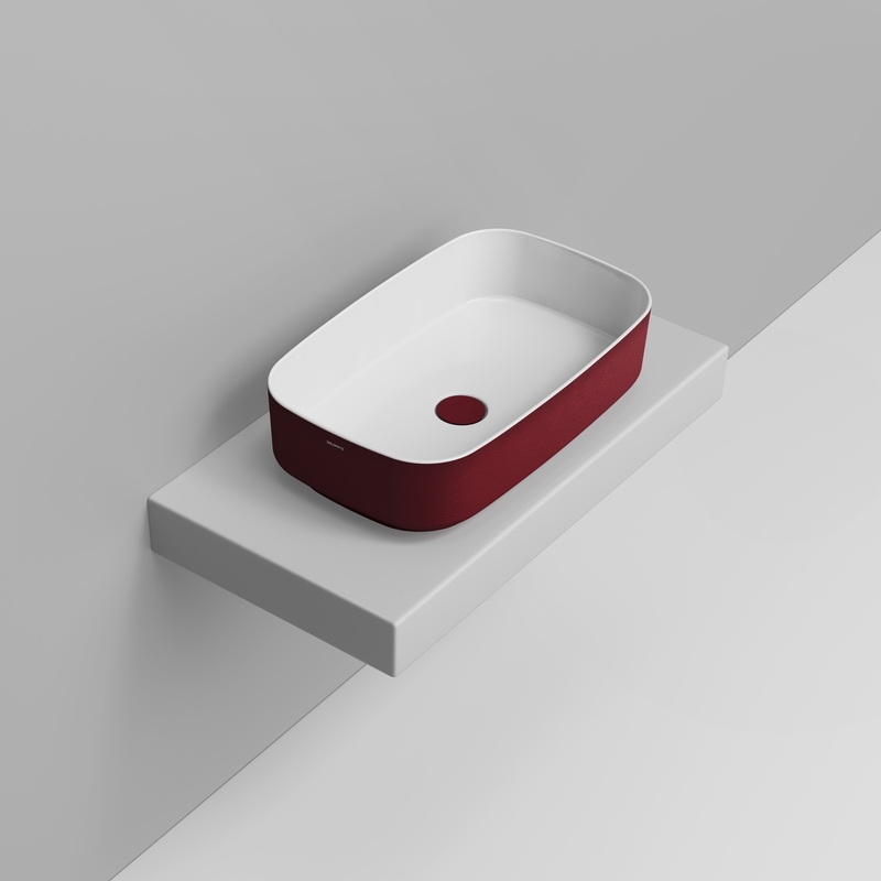 Ceramica Dolomite Vessel basin 62×38 – Noemi - Red Wine Texture