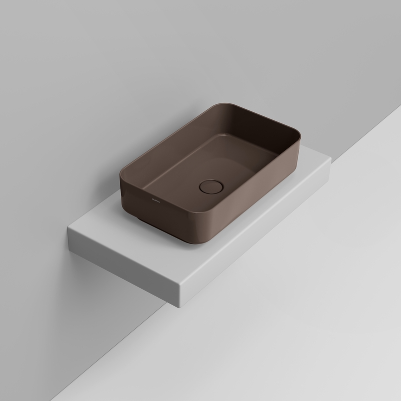 Ceramica Dolomite Lavabo da appoggio 60×36 – Noemi - Marrone alpino lucido
