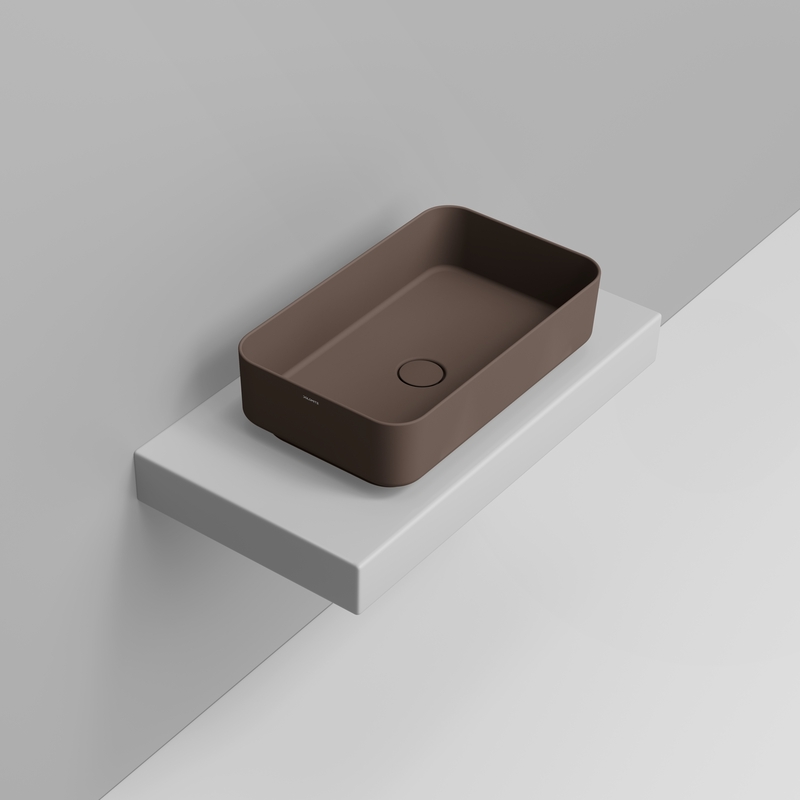 Ceramica Dolomite Lavabo da appoggio 60×36 – Noemi - Marrone alpino opaco