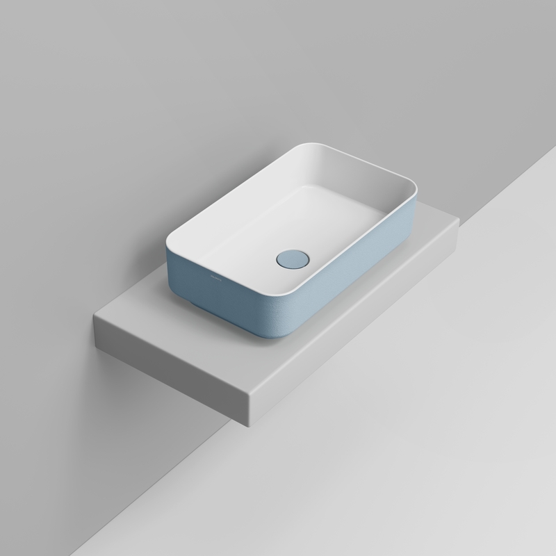 Ceramica Dolomite Vessel basin 60×36 – Noemi - Sky Blue Texture