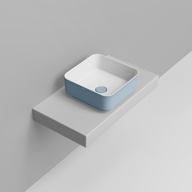 Ceramica Dolomite Vessel basin 40×40 – Noemi - Sky Blue Texture