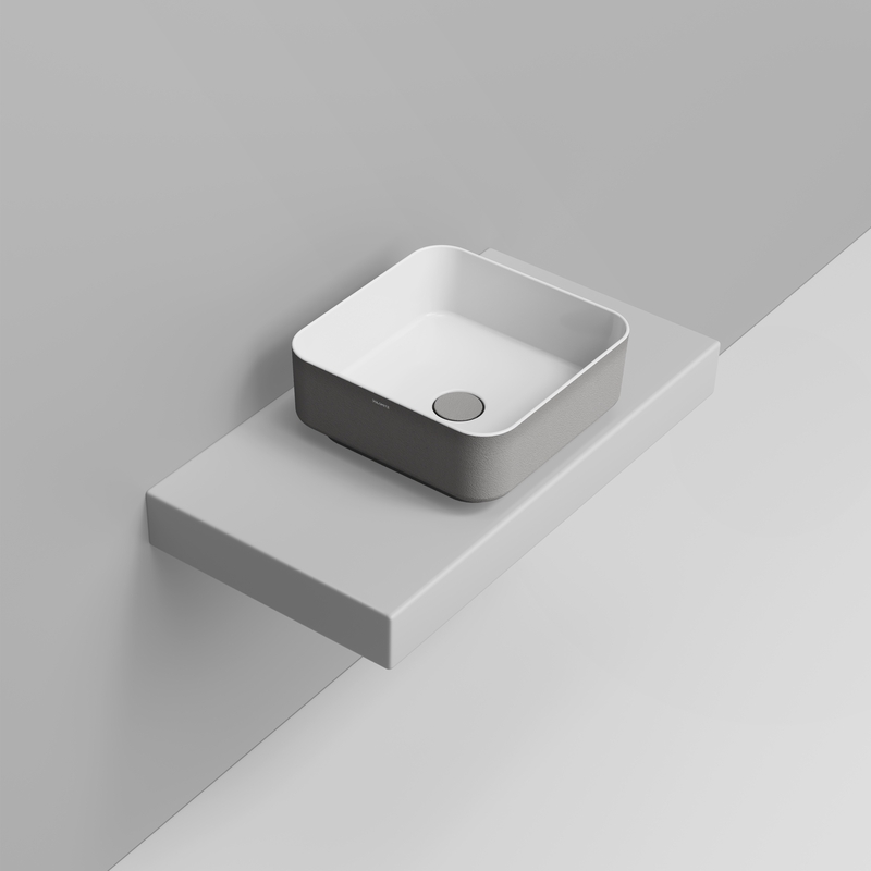 Ceramica Dolomite Vessel basin 40×40 – Noemi - Concrete Grey Texture