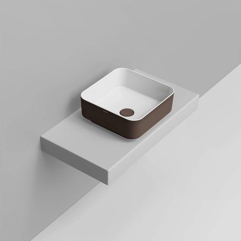 Ceramica Dolomite Vessel basin 40×40 – Noemi - Alpine Brown Texture