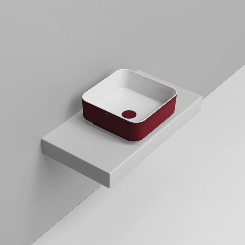 Ceramica Dolomite Vessel basin 40×40 – Noemi - Red Wine Texture