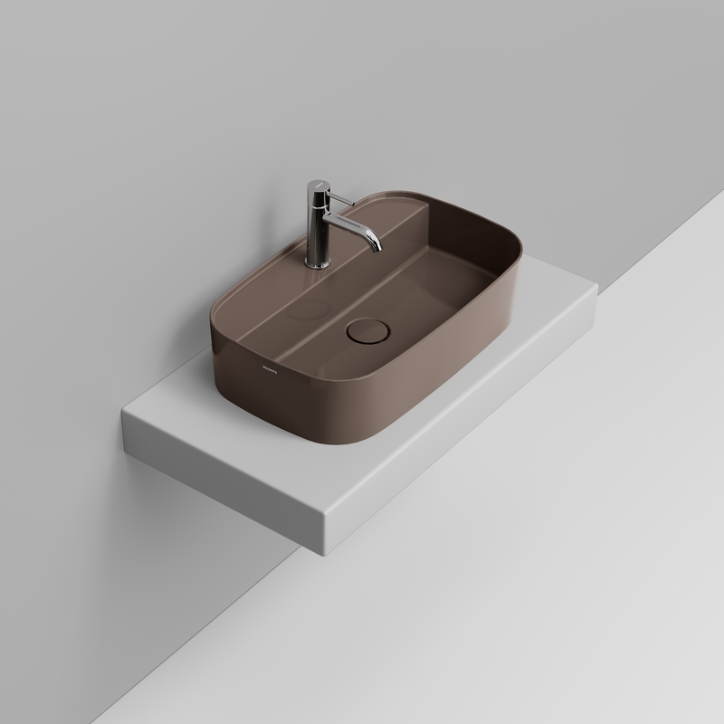 Ceramica Dolomite Vessel basin  62×38- Noemi - Glossy apline brown