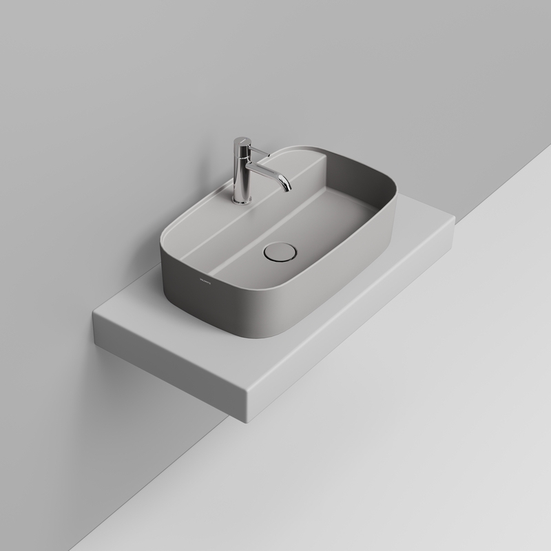 Ceramica Dolomite Vessel basin  62×38- Noemi - Concrete Grey