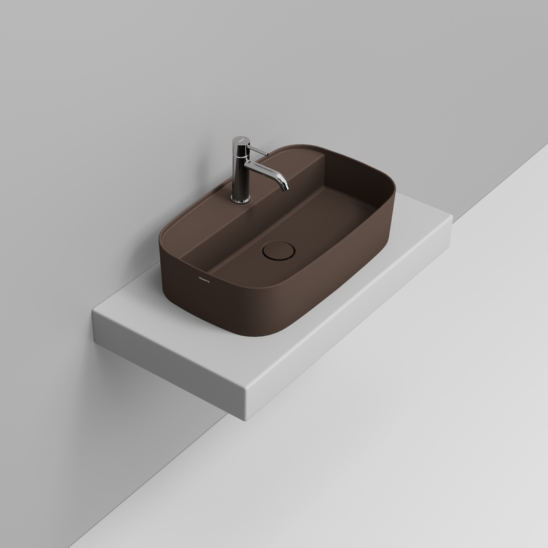 Ceramica Dolomite Vessel basin  62×38- Noemi - Matt apline brown