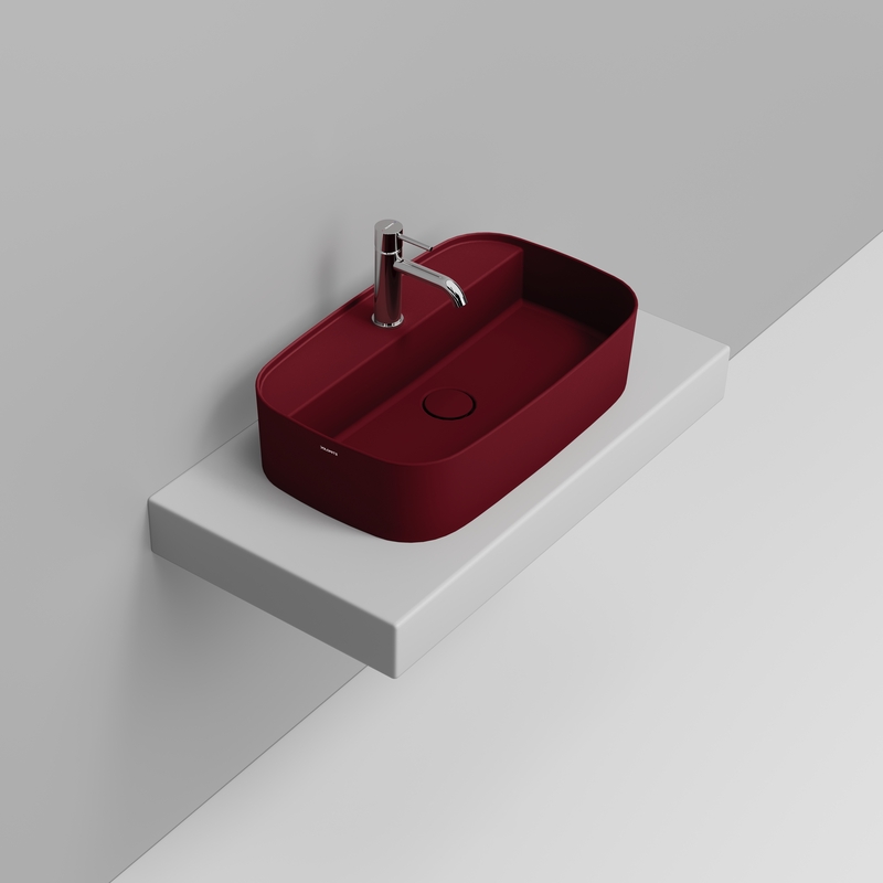 Ceramica Dolomite Vessel basin  62×38- Noemi - Matt red wine