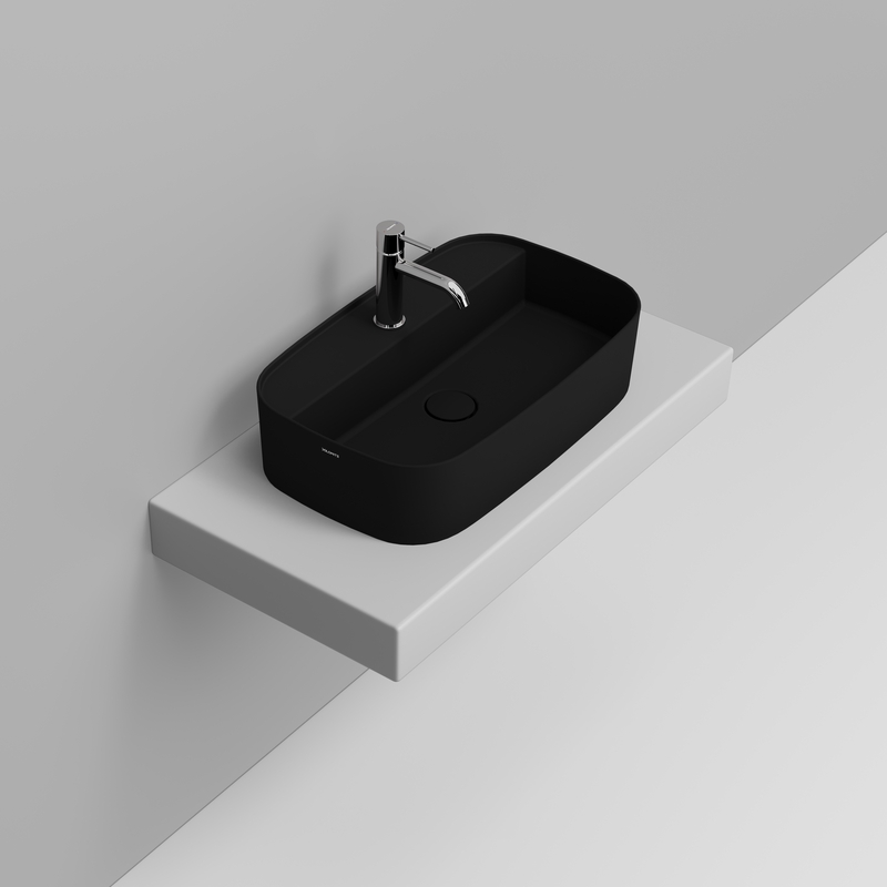 Ceramica Dolomite Vessel basin  62×38- Noemi - Matt Black