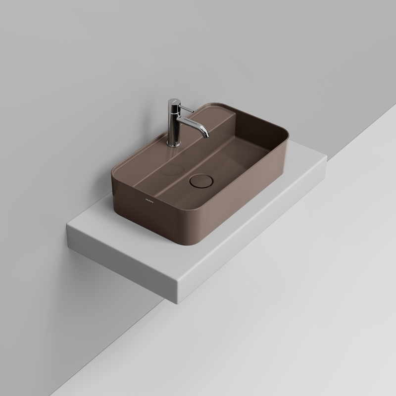 Ceramica Dolomite Vessel basin 60×36 – Noemi - Glossy apline brown