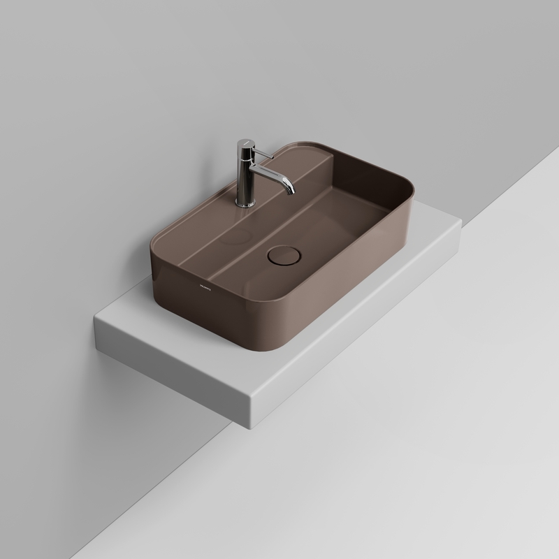 Ceramica Dolomite Vessel basin  64×38,5 – Noemi - Glossy apline brown
