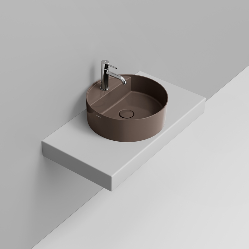 Ceramica Dolomite Vessel basin 44×44 – Noemi - Glossy apline brown